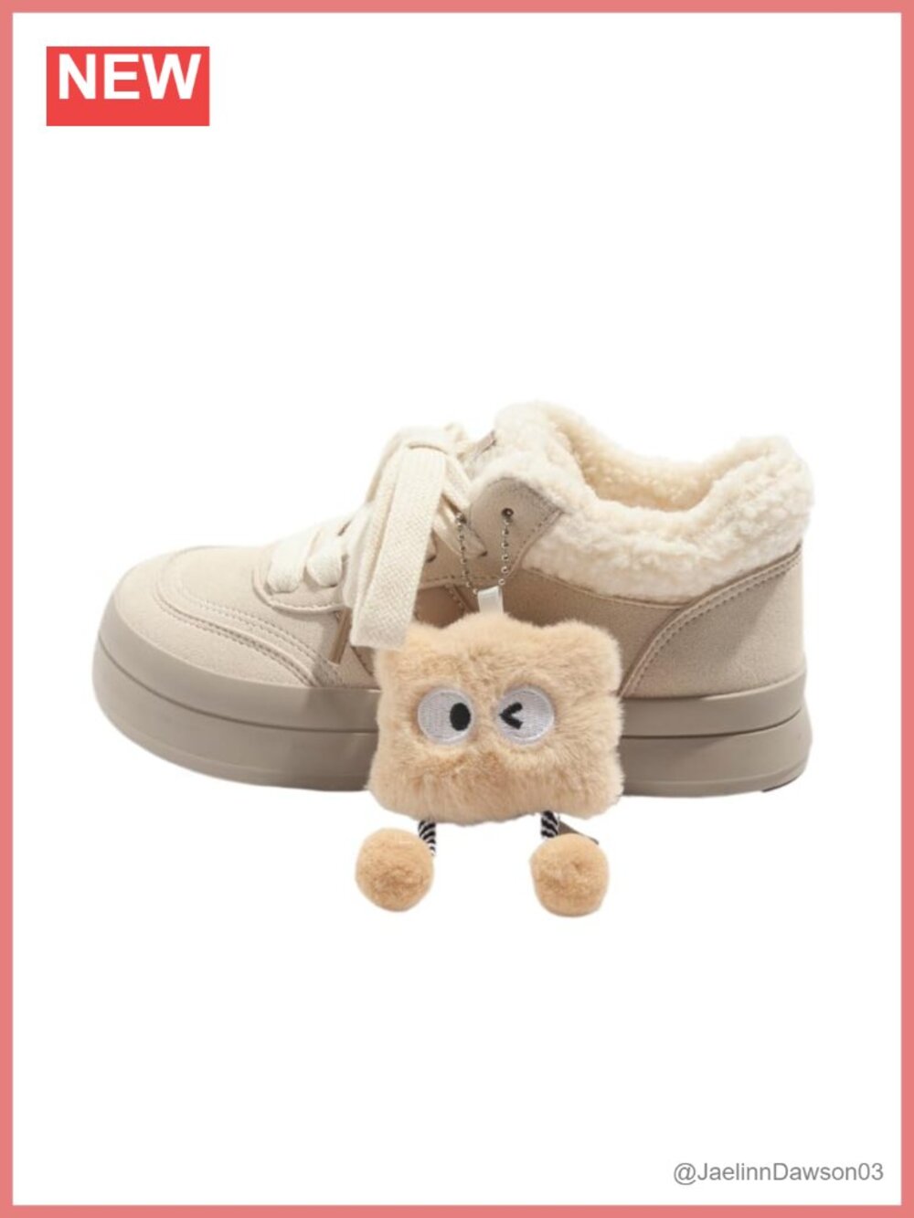 Y2K Platform Winter Snow Boots Cute Decor Non-Slip Lace-Up Shoes